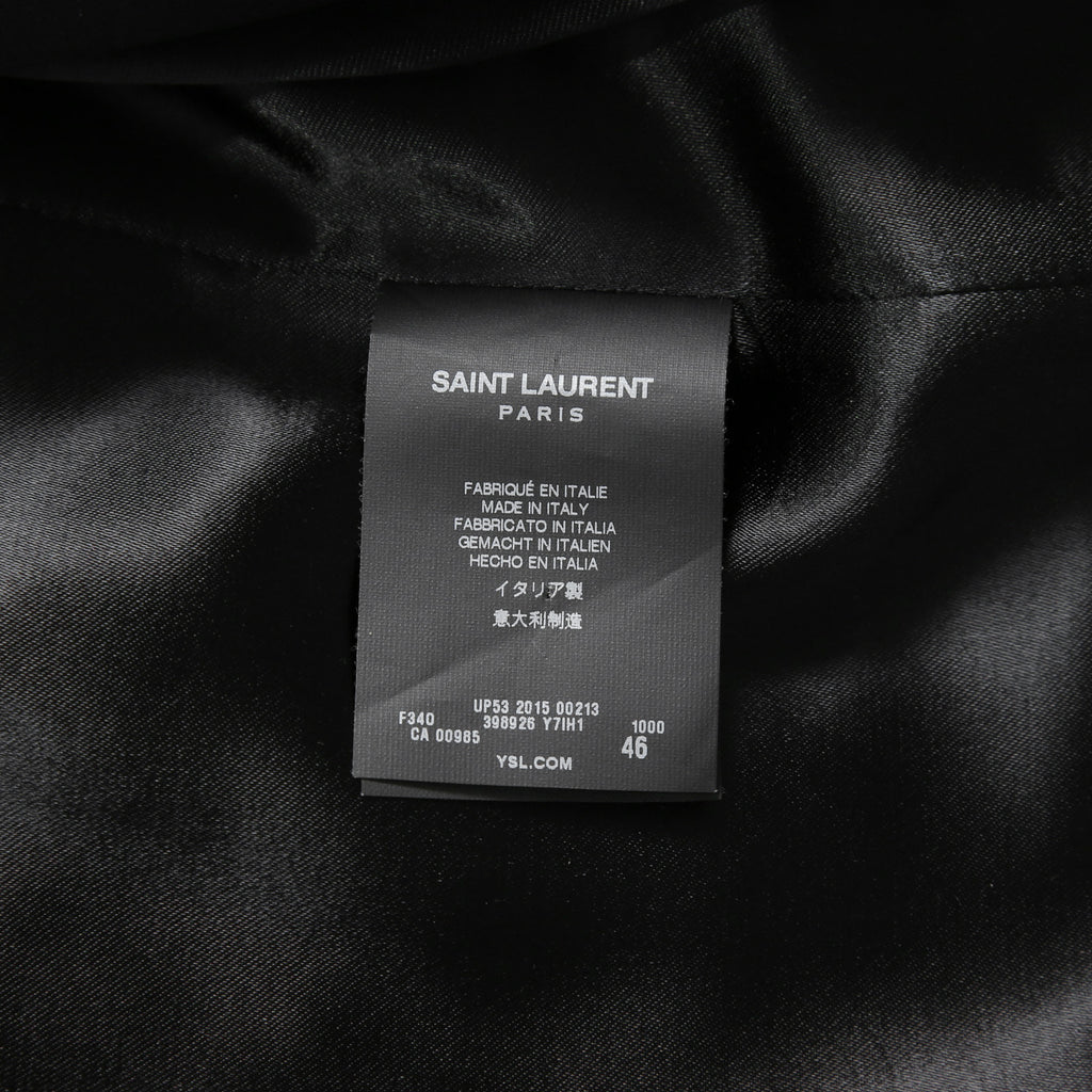 希少 美品 SAINT LAURENT PARIS サンローラン パリ / エディ期 2015-16AW ランウェイ Look 6着用 / ダブルブレスト  ミンク ファー コート / 398926 Y7IH1 / size 46 (BLACK)
