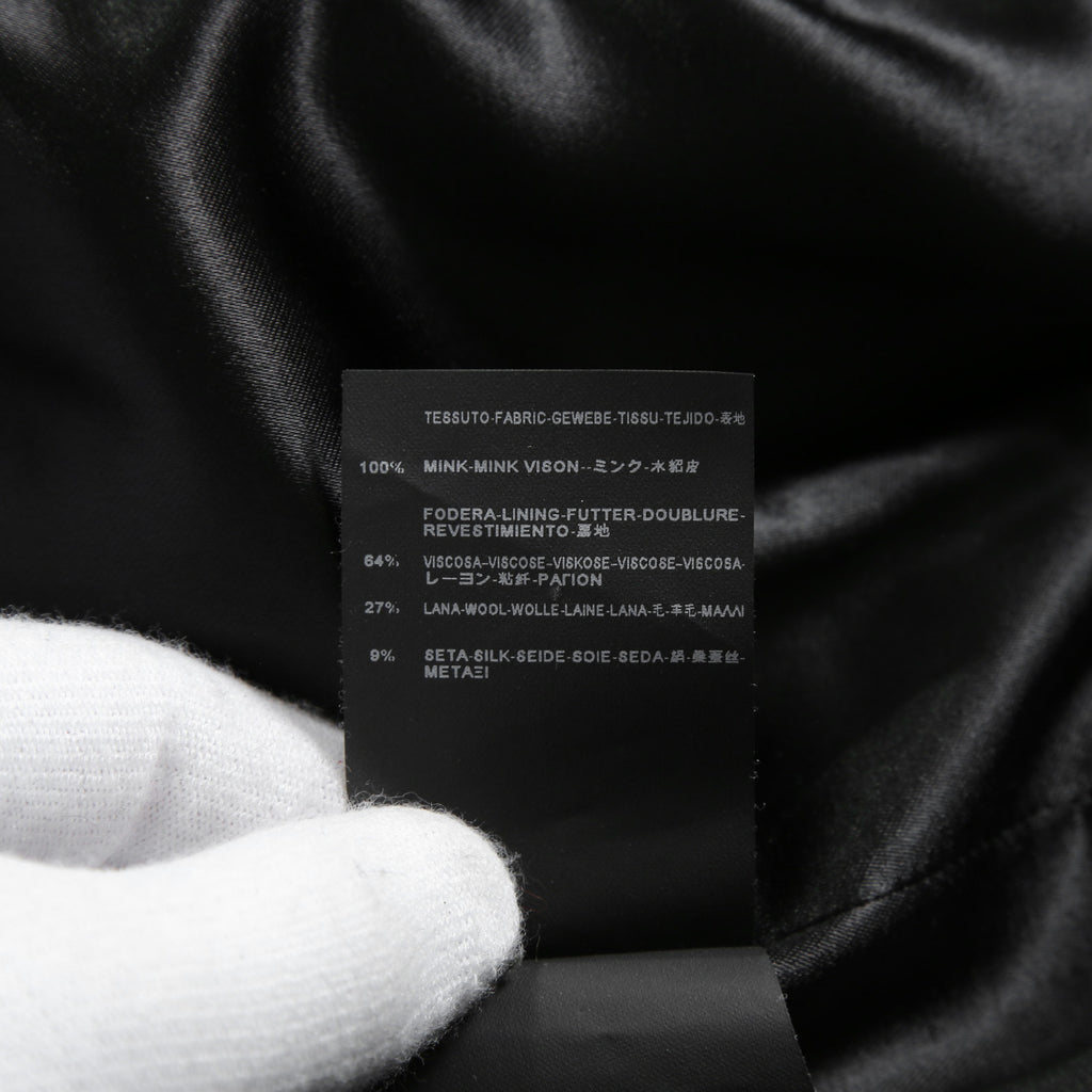 希少 美品 SAINT LAURENT PARIS サンローラン パリ / エディ期 2015-16AW ランウェイ Look 6着用 / ダブルブレスト  ミンク ファー コート / 398926 Y7IH1 / size 46 (BLACK)