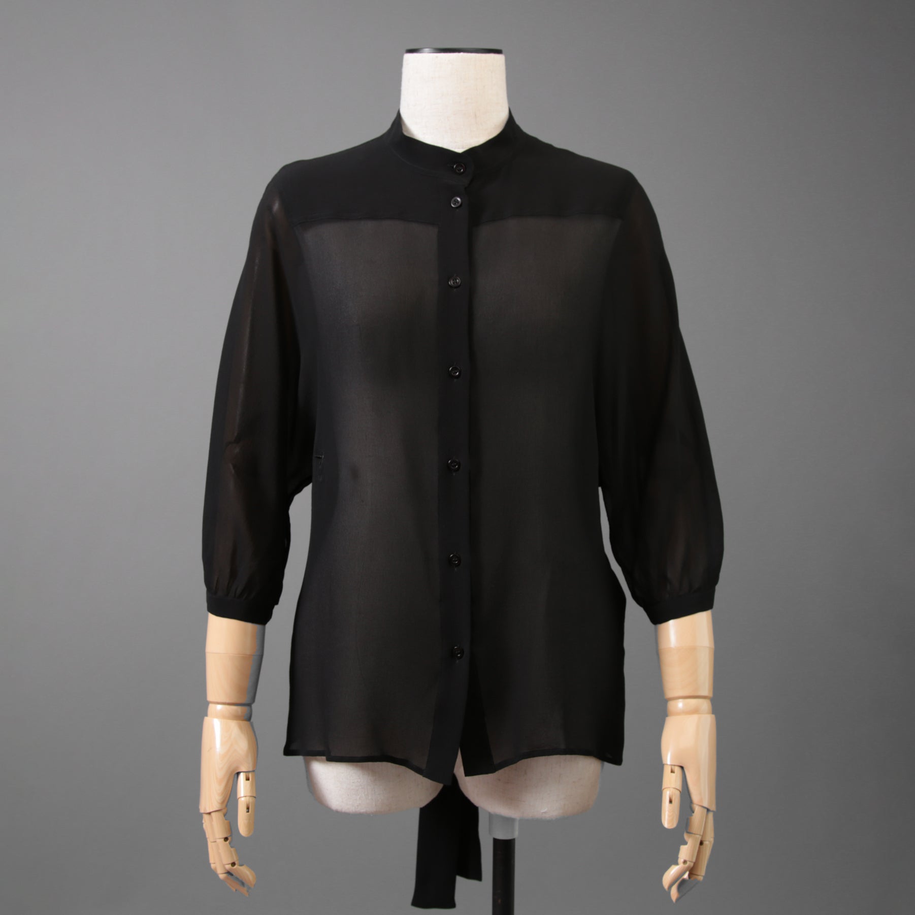 Christian Dior クリスチャンディオール / 20SS 美品 シルク bee刺繍 リボン ブラウス / 長袖シャツ / 011B22A6658 / size 42 (BLACK) レディース