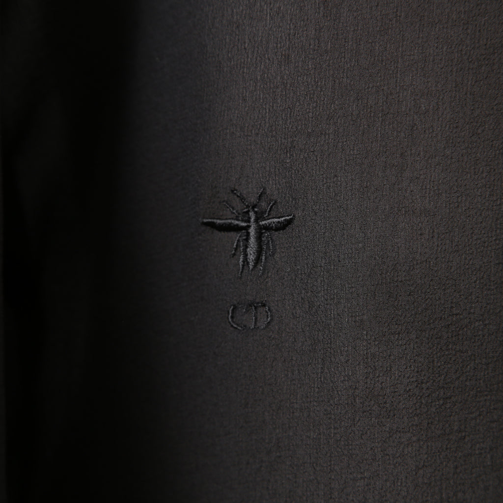 Christian Dior クリスチャンディオール / 20SS 美品 シルク bee刺繍 リボン ブラウス / 長袖シャツ / 011B22A6658 / size 42 (BLACK) レディース