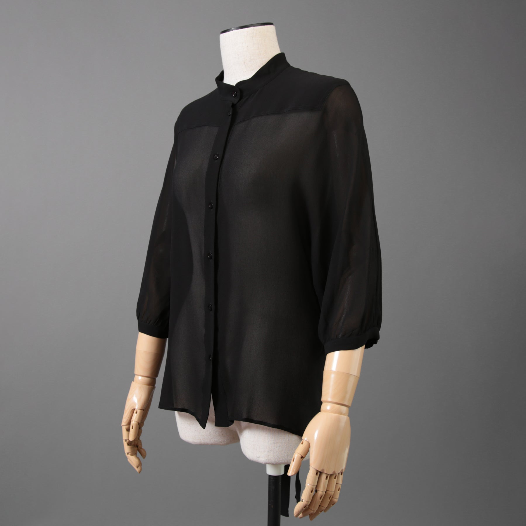 Christian Dior クリスチャンディオール / 20SS 美品 シルク bee刺繍 リボン ブラウス / 長袖シャツ / 011B22A6658 / size 42 (BLACK) レディース