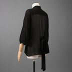 Christian Dior クリスチャンディオール / 20SS 美品 シルク bee刺繍 リボン ブラウス / 長袖シャツ / 011B22A6658 / size 42 (BLACK) レディース