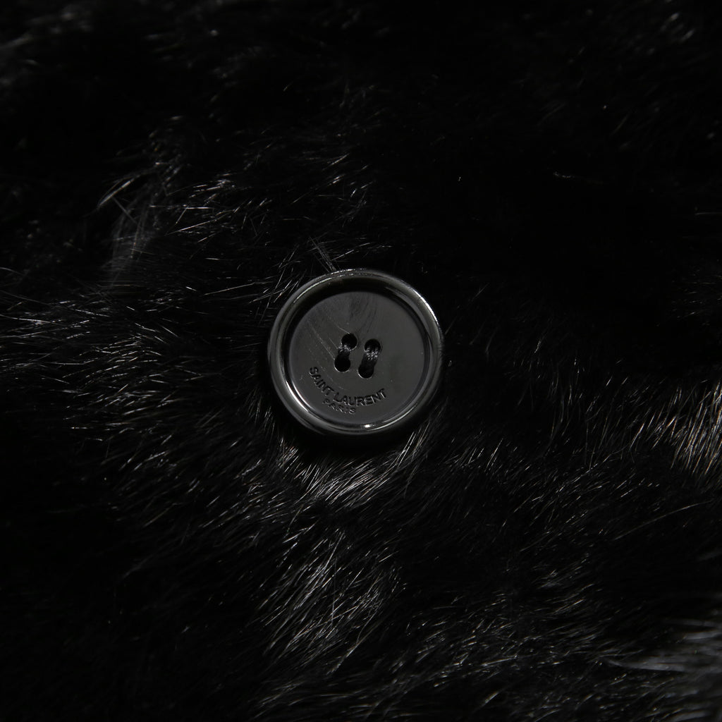 希少 美品 SAINT LAURENT PARIS サンローラン パリ / エディ期 2015-16AW ランウェイ Look 6着用 / ダブルブレスト  ミンク ファー コート / 398926 Y7IH1 / size 46 (BLACK)