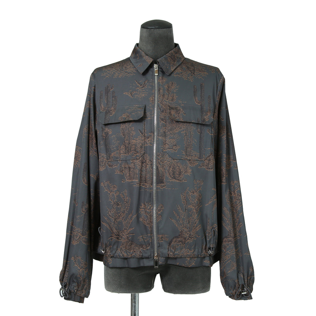 Dior HOMME ディオールオム / 美品 2022AW DIOR × TRAVIS SCOTT CACTUS JACK 総柄ジップアップ ジャケット / オブリーク 裏地 / 213C522C5531 / size 48(M) 国内正規品