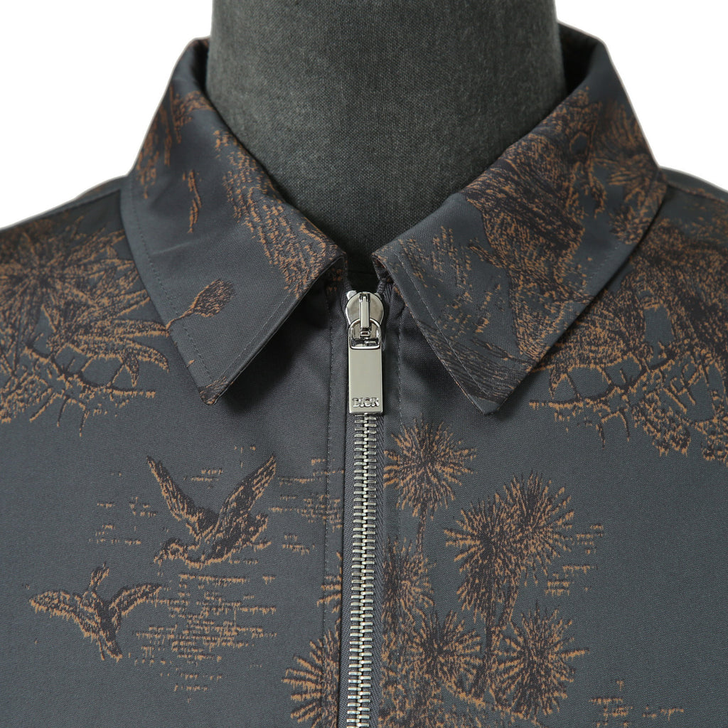 Dior HOMME ディオールオム / 美品 2022AW DIOR × TRAVIS SCOTT CACTUS JACK 総柄ジップアップ ジャケット / オブリーク 裏地 / 213C522C5531 / size 48(M) 国内正規品