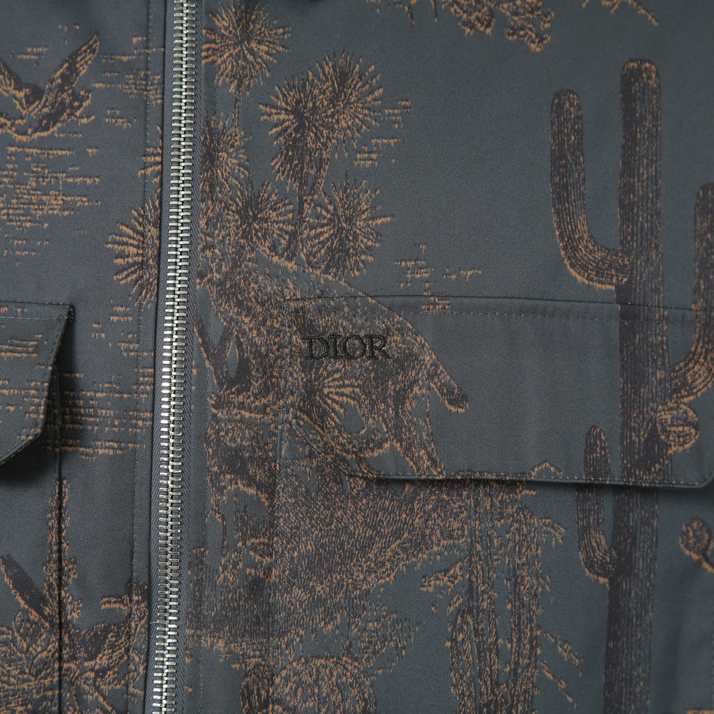 Dior HOMME ディオールオム / 美品 2022AW DIOR × TRAVIS SCOTT CACTUS JACK 総柄ジップアップ ジャケット / オブリーク 裏地 / 213C522C5531 / size 48(M) 国内正規品