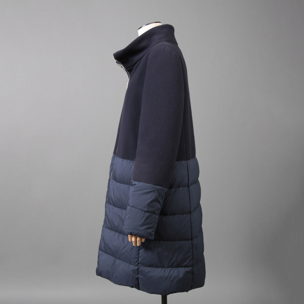 HERNO ヘルノ / 19AW DIAGONAL WOOL AND NUAGE PARKA ダウン コート / PI0848D-39601-9290 / size 46 (NAVY) レディース