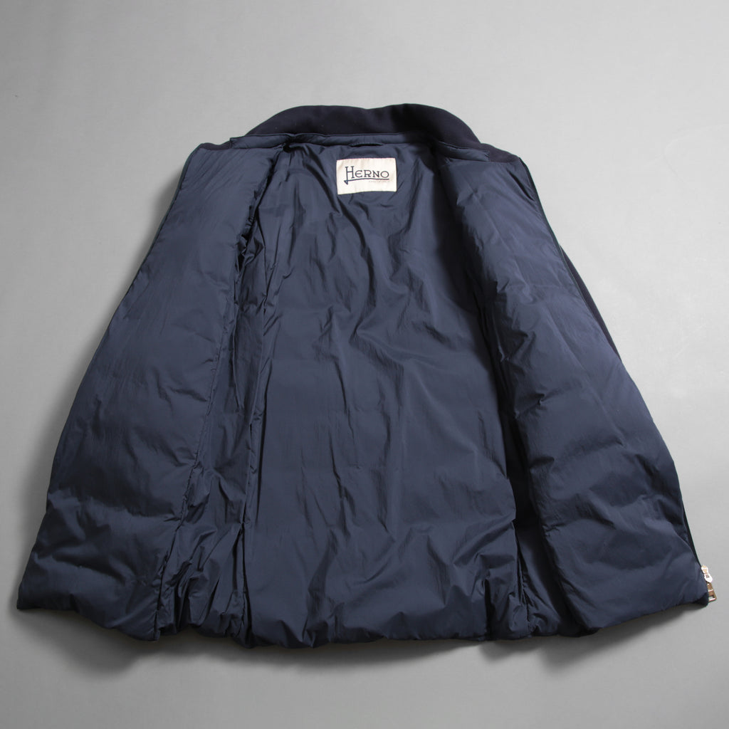 HERNO ヘルノ / 19AW DIAGONAL WOOL AND NUAGE PARKA ダウン コート / PI0848D-39601-9290 / size 46 (NAVY) レディース