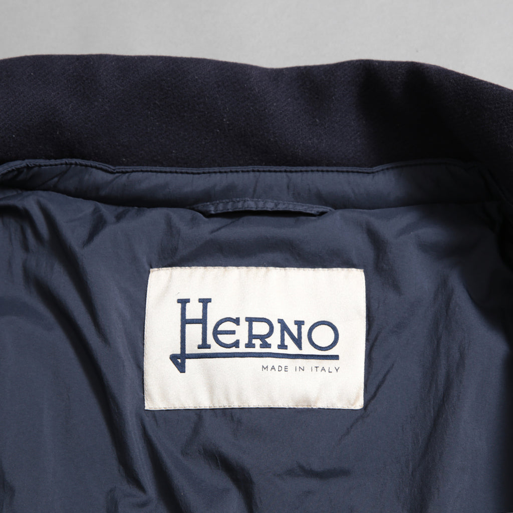 HERNO ヘルノ / 19AW DIAGONAL WOOL AND NUAGE PARKA ダウン コート / PI0848D-39601-9290 / size 46 (NAVY) レディース