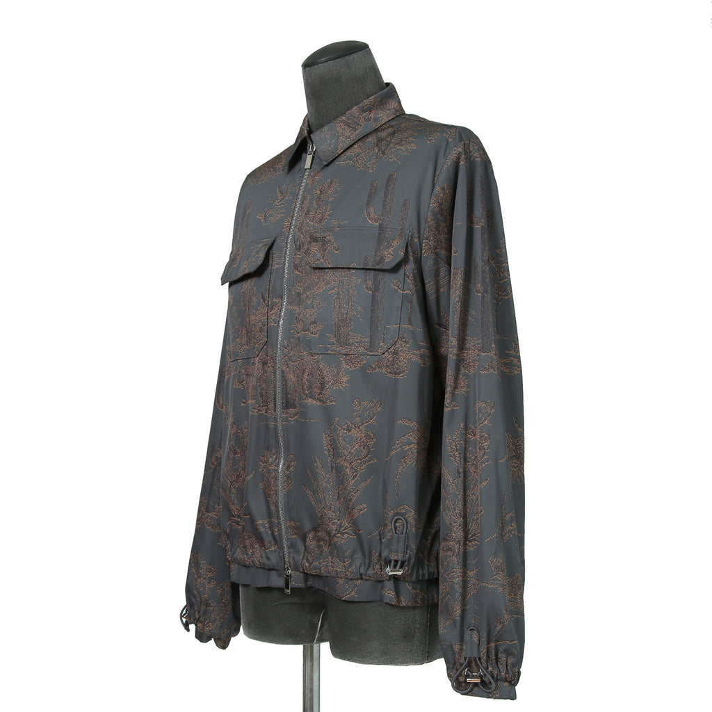 Dior HOMME ディオールオム / 美品 2022AW DIOR × TRAVIS SCOTT CACTUS JACK 総柄ジップアップ ジャケット / オブリーク 裏地 / 213C522C5531 / size 48(M) 国内正規品