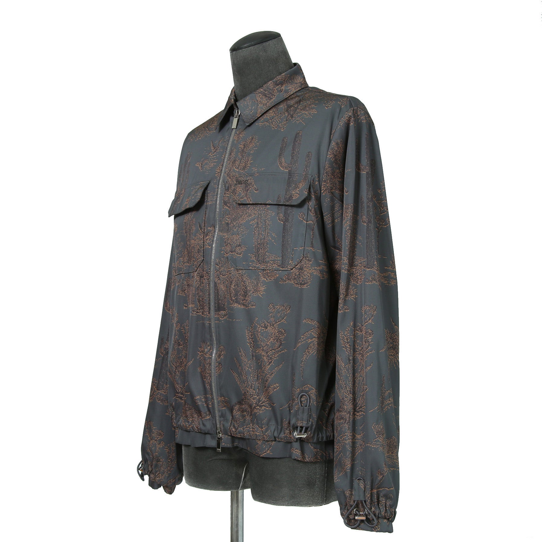 Dior HOMME ディオールオム / 美品 2022AW DIOR × TRAVIS SCOTT CACTUS JACK 総柄ジップアップ ジャケット / オブリーク 裏地 / 213C522C5531 / size 48(M) 国内正規品