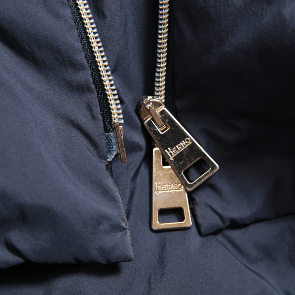 HERNO ヘルノ / 19AW DIAGONAL WOOL AND NUAGE PARKA ダウン コート / PI0848D-39601-9290 / size 46 (NAVY) レディース