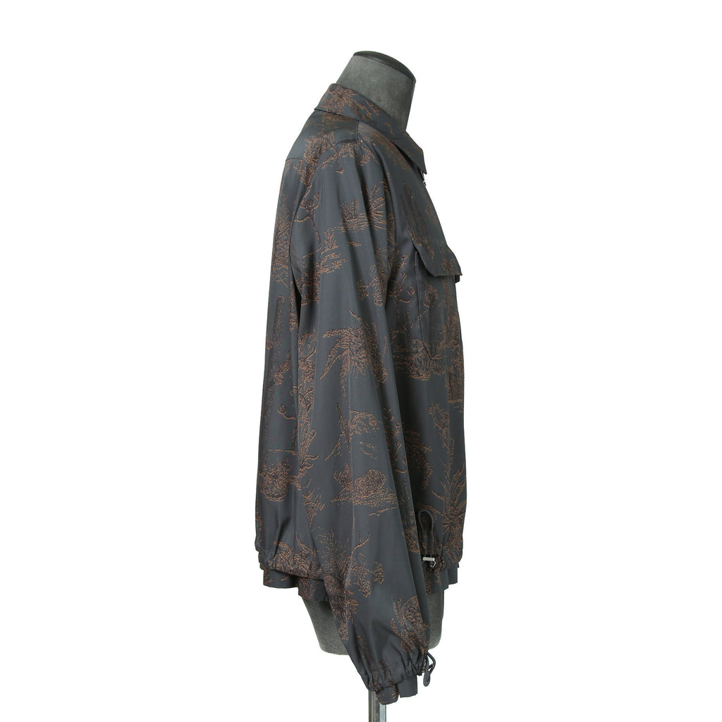 Dior HOMME ディオールオム / 美品 2022AW DIOR × TRAVIS SCOTT CACTUS JACK 総柄ジップアップ ジャケット / オブリーク 裏地 / 213C522C5531 / size 48(M) 国内正規品