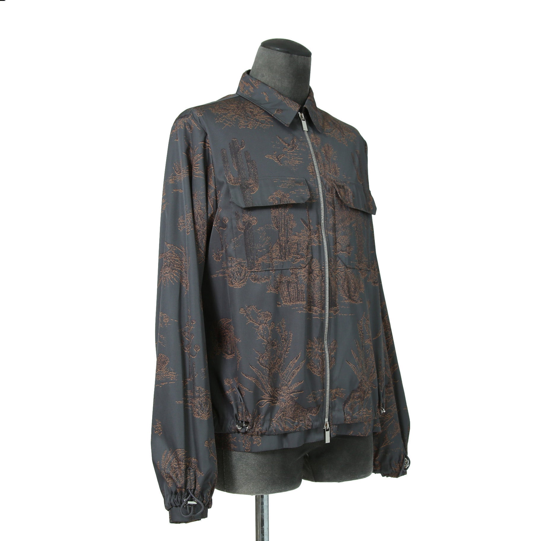 Dior HOMME ディオールオム / 美品 2022AW DIOR × TRAVIS SCOTT CACTUS JACK 総柄ジップアップ ジャケット / オブリーク 裏地 / 213C522C5531 / size 48(M) 国内正規品