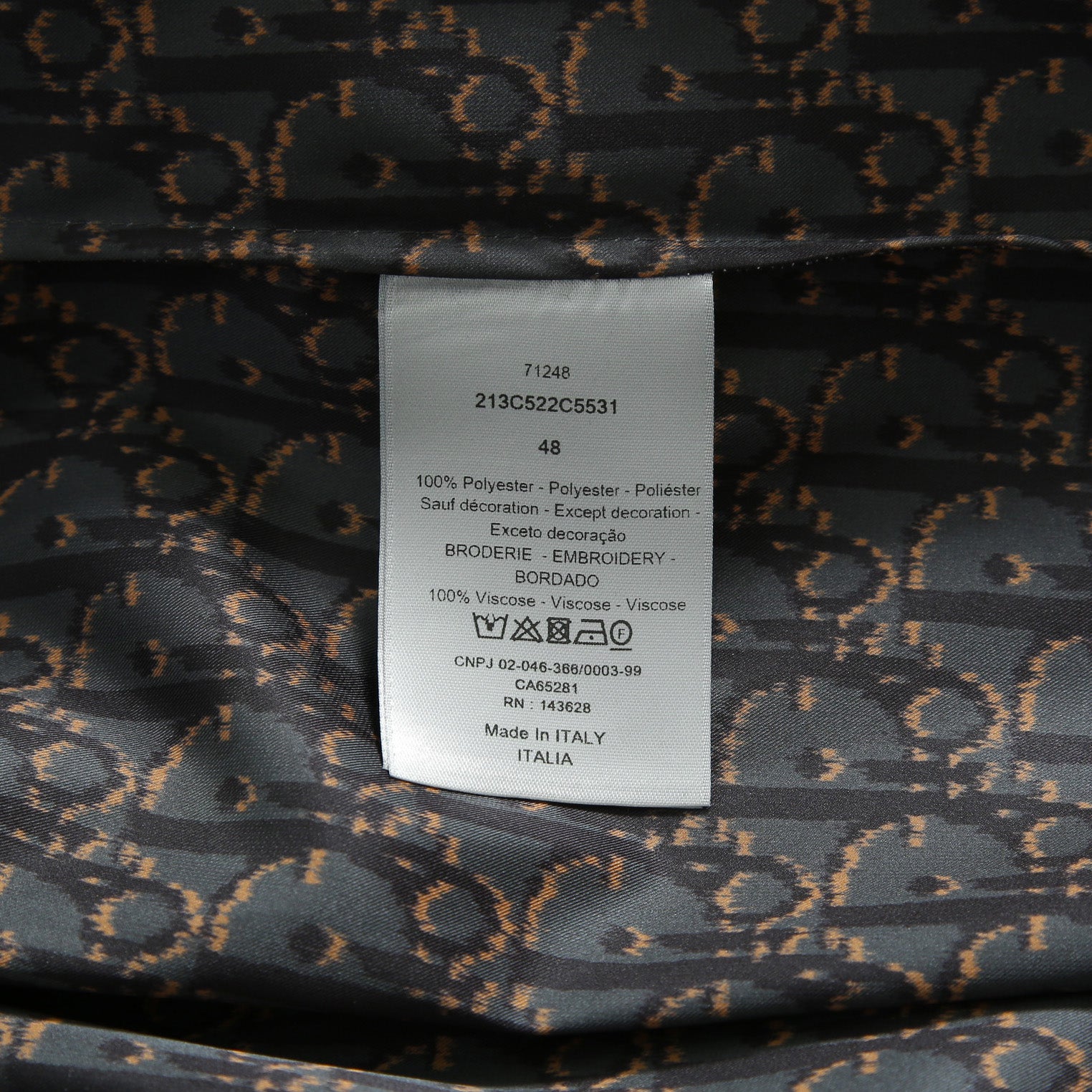 Dior HOMME ディオールオム / 美品 2022AW DIOR × TRAVIS SCOTT CACTUS JACK 総柄ジップアップ ジャケット / オブリーク 裏地 / 213C522C5531 / size 48(M) 国内正規品