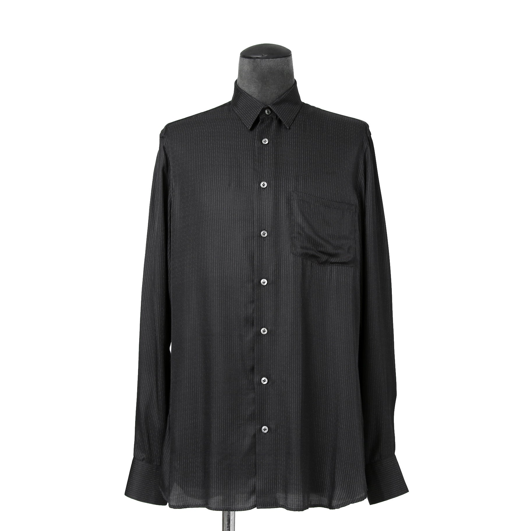 Lardini ラルディーニ / 美品 ストライプ 長袖 シャツ / size 40 (BLACK)