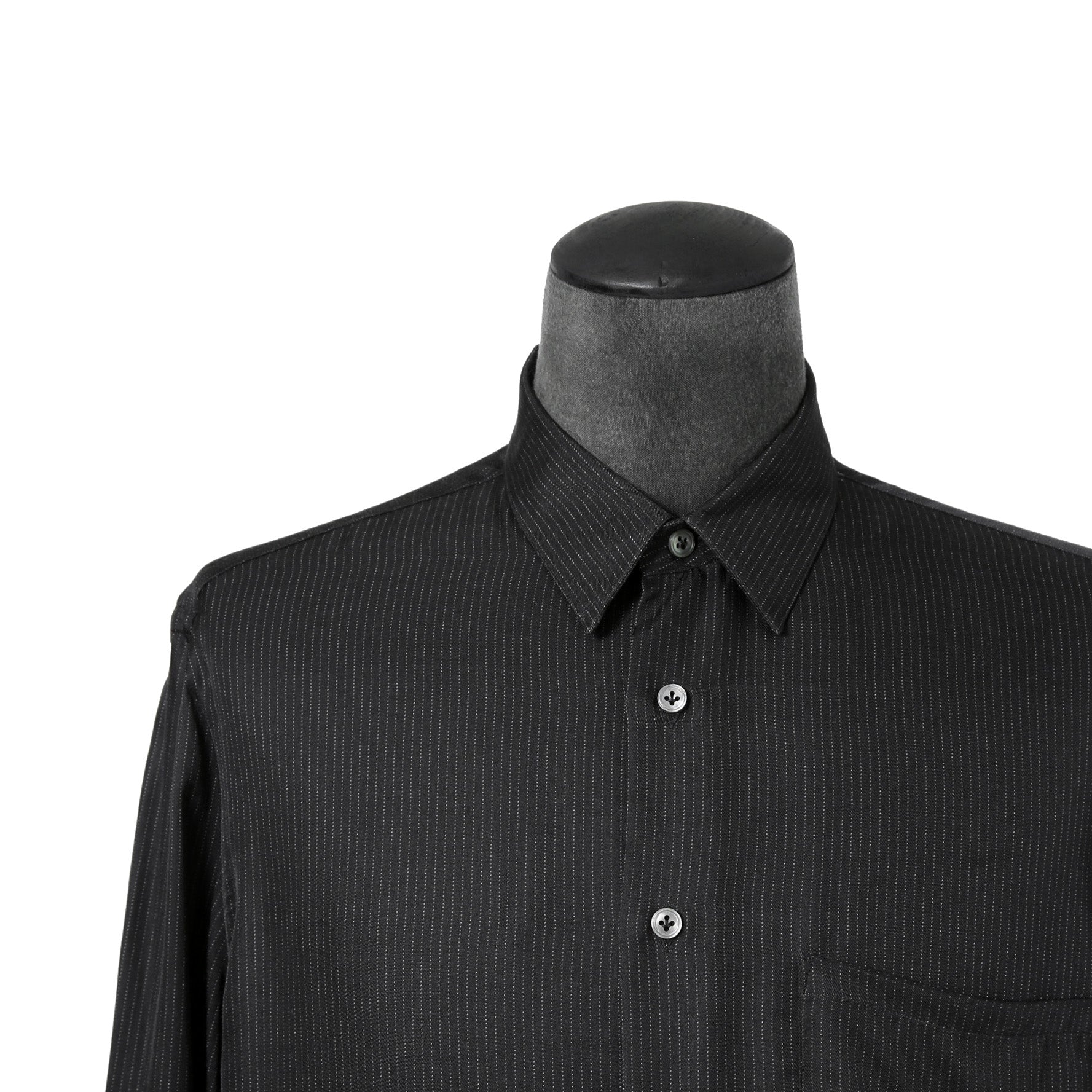 Lardini ラルディーニ / 美品 ストライプ 長袖 シャツ / size 40 (BLACK)