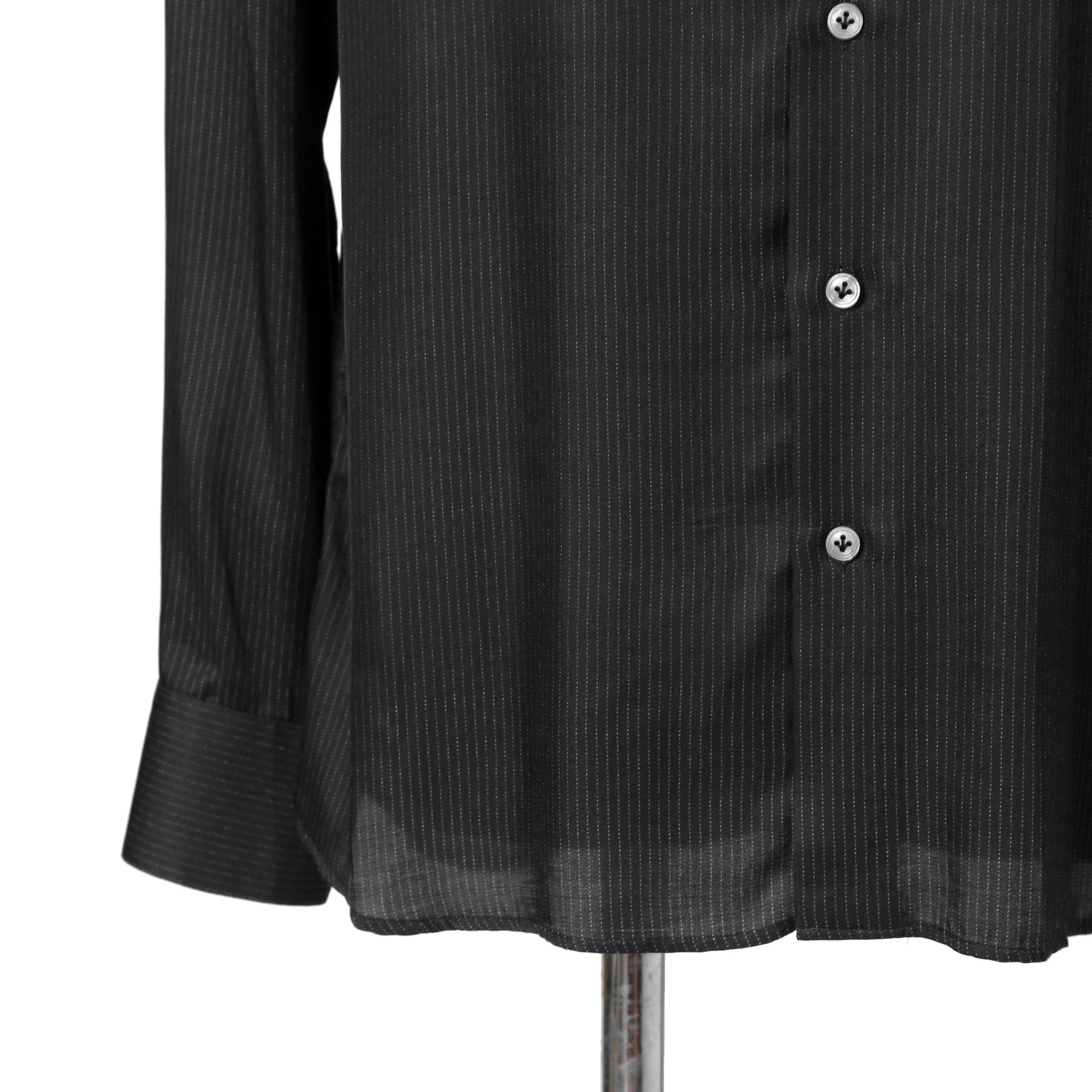 Lardini ラルディーニ / 美品 ストライプ 長袖 シャツ / size 40 (BLACK)