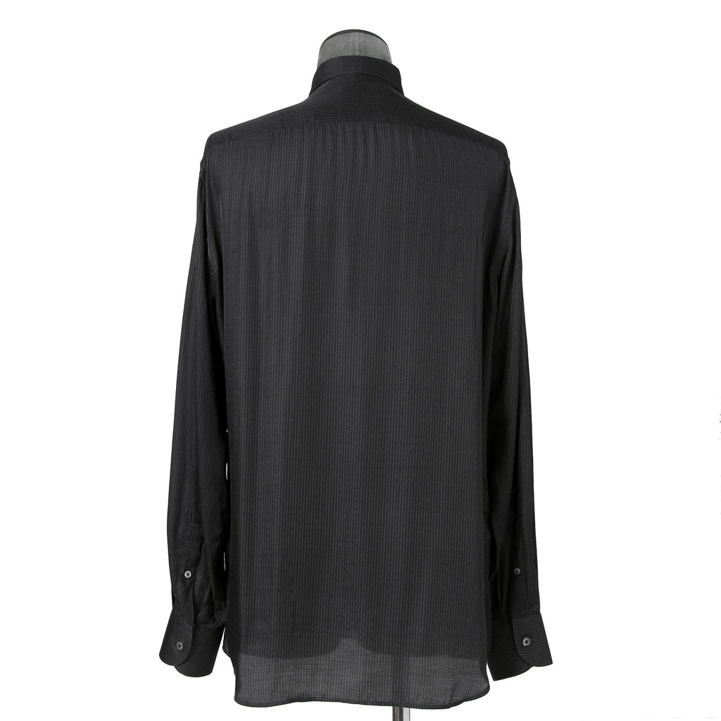 Lardini ラルディーニ / 美品 ストライプ 長袖 シャツ / size 40 (BLACK)