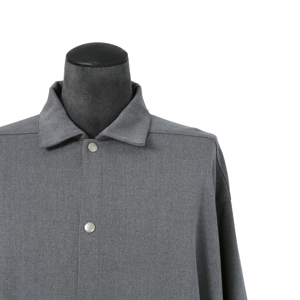 A.F ARTEFACT アーティファクト / 24AW LAYERED SLEEVE OVER SIZE SHIRTS / SERGE TWILL (L.GREY)