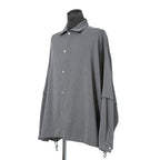A.F ARTEFACT アーティファクト / 24AW LAYERED SLEEVE OVER SIZE SHIRTS / SERGE TWILL (L.GREY)