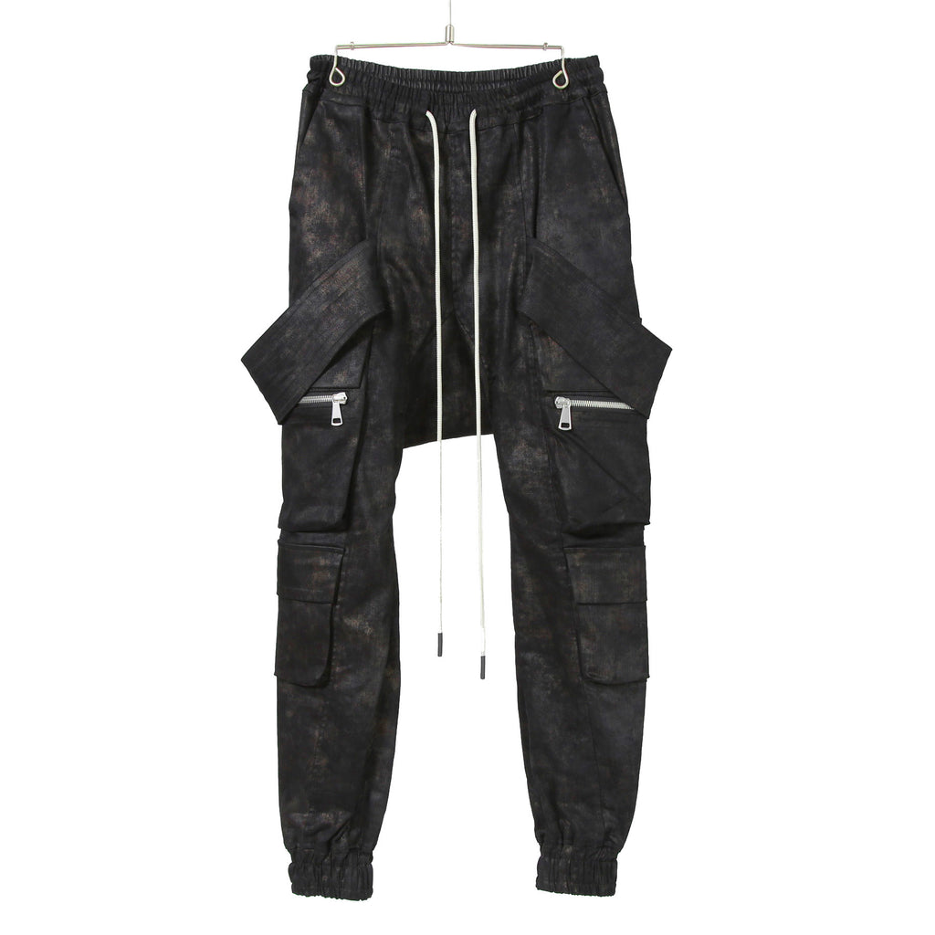 新品 A.F ARTEFACT アーティファクト / 25FW BELTED DETAIL JOGGER / METAL STEAM CAMOUFLAGE / size 1 (BLACK×BROWN)