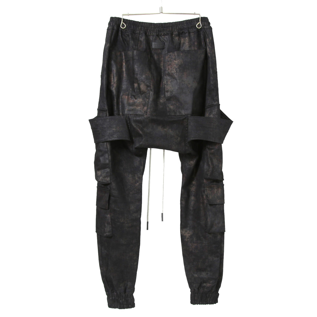 新品 A.F ARTEFACT アーティファクト / 25FW BELTED DETAIL JOGGER / METAL STEAM CAMOUFLAGE / size 1 (BLACK×BROWN)