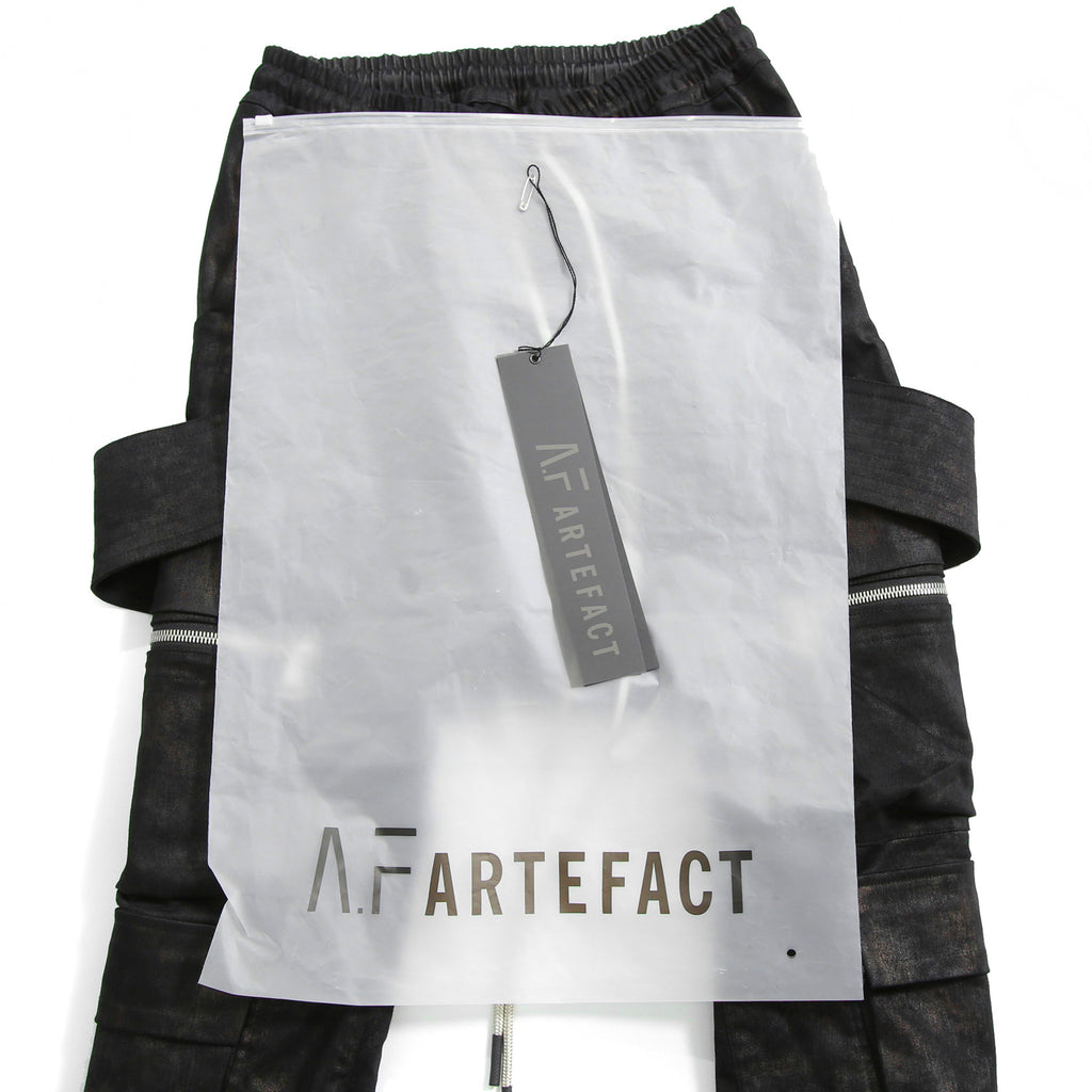 新品 A.F ARTEFACT アーティファクト / 25FW BELTED DETAIL JOGGER / METAL STEAM CAMOUFLAGE / size 1 (BLACK×BROWN)