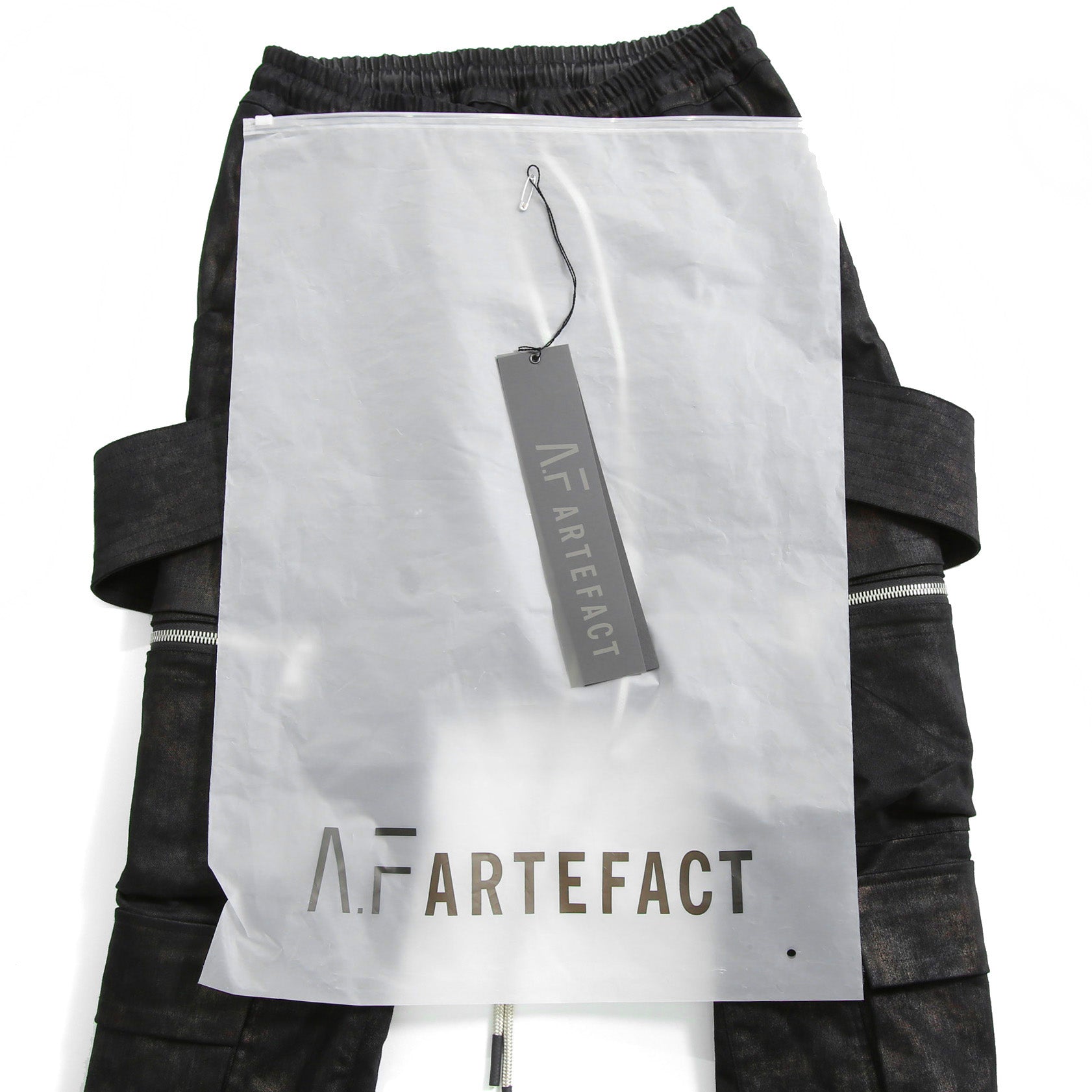 新品 A.F ARTEFACT アーティファクト / 25FW BELTED DETAIL JOGGER / METAL STEAM CAMOUFLAGE / size 1 (BLACK×BROWN)