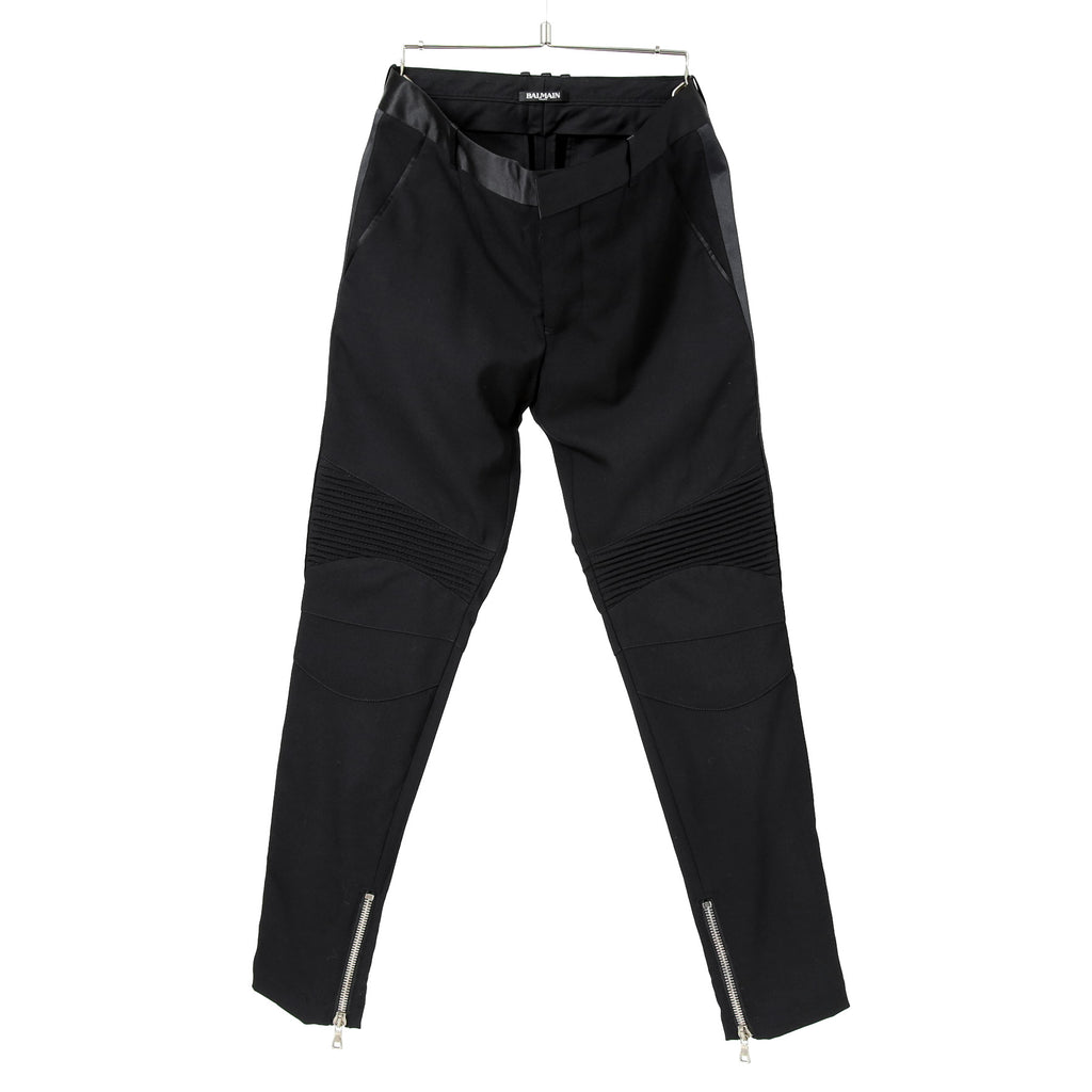 BALMAIN バルマン / 美品 サイドライン タキシード パンツ / size 46 (BLACK)