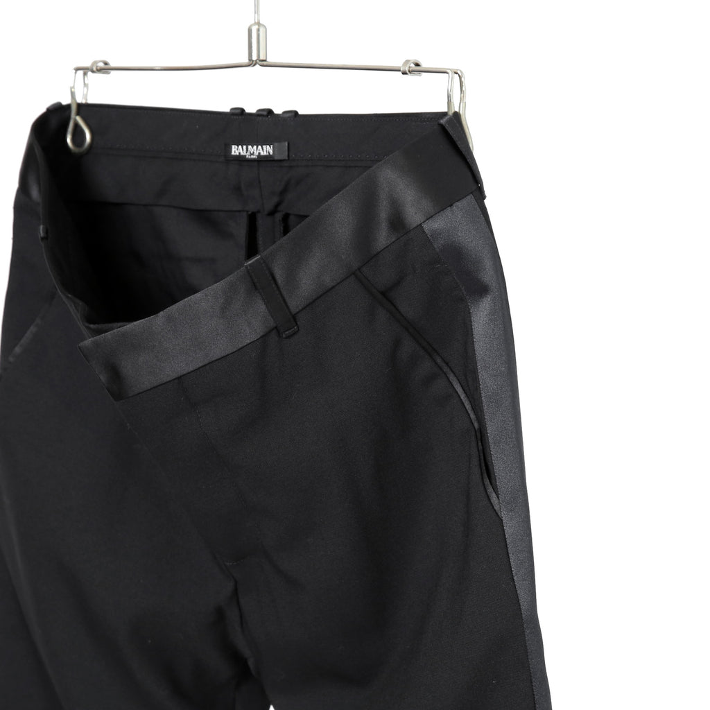 BALMAIN バルマン / 美品 サイドライン タキシード パンツ / size 46 (BLACK)