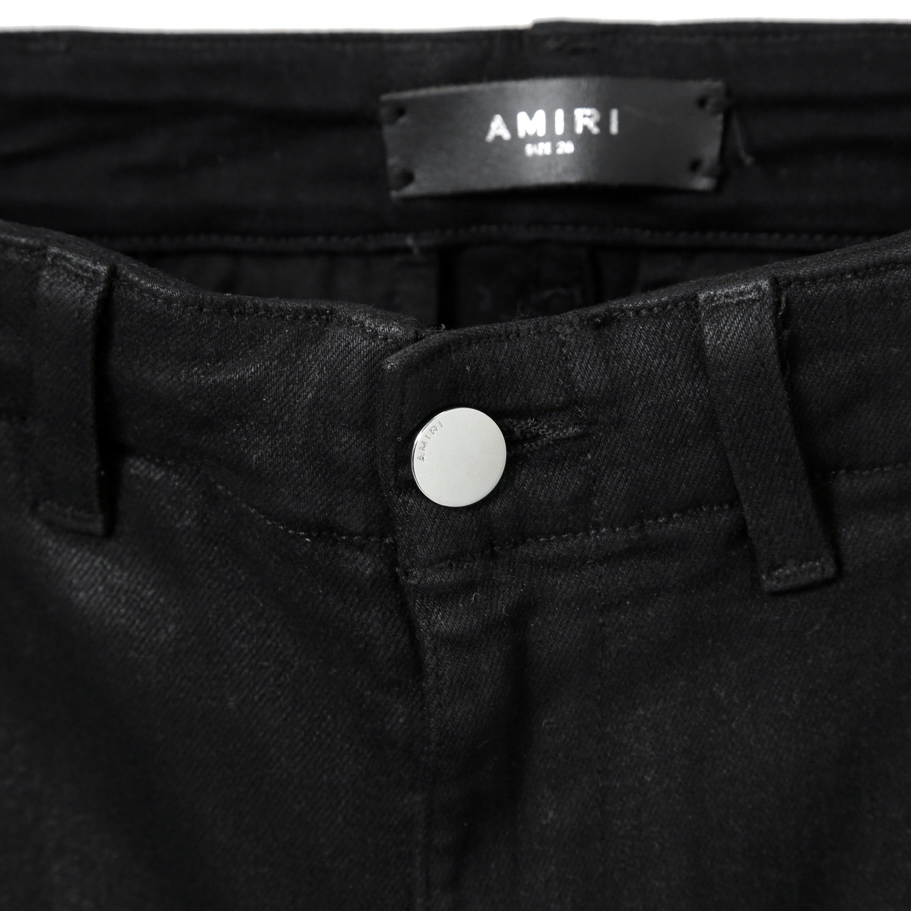 AMIRI アミリ / 美品 ワックスコーティング スキニー デニム カーゴ パンツ / size 28 (BLACK)
