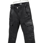AMIRI アミリ / 美品 ワックスコーティング スキニー デニム カーゴ パンツ / size 28 (BLACK)