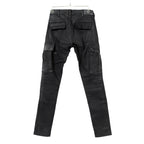 AMIRI アミリ / 美品 ワックスコーティング スキニー デニム カーゴ パンツ / size 28 (BLACK)