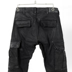 AMIRI アミリ / 美品 ワックスコーティング スキニー デニム カーゴ パンツ / size 28 (BLACK)