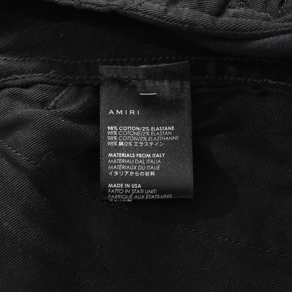 AMIRI アミリ / 美品 ワックスコーティング スキニー デニム カーゴ パンツ / size 28 (BLACK)