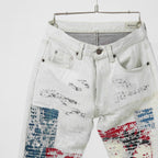 Rifatto リファット / 美品 Sashiko Boro Denim Jeans 刺し子襤褸デニムジーンズ / パンツ / size 30 （WHITE）