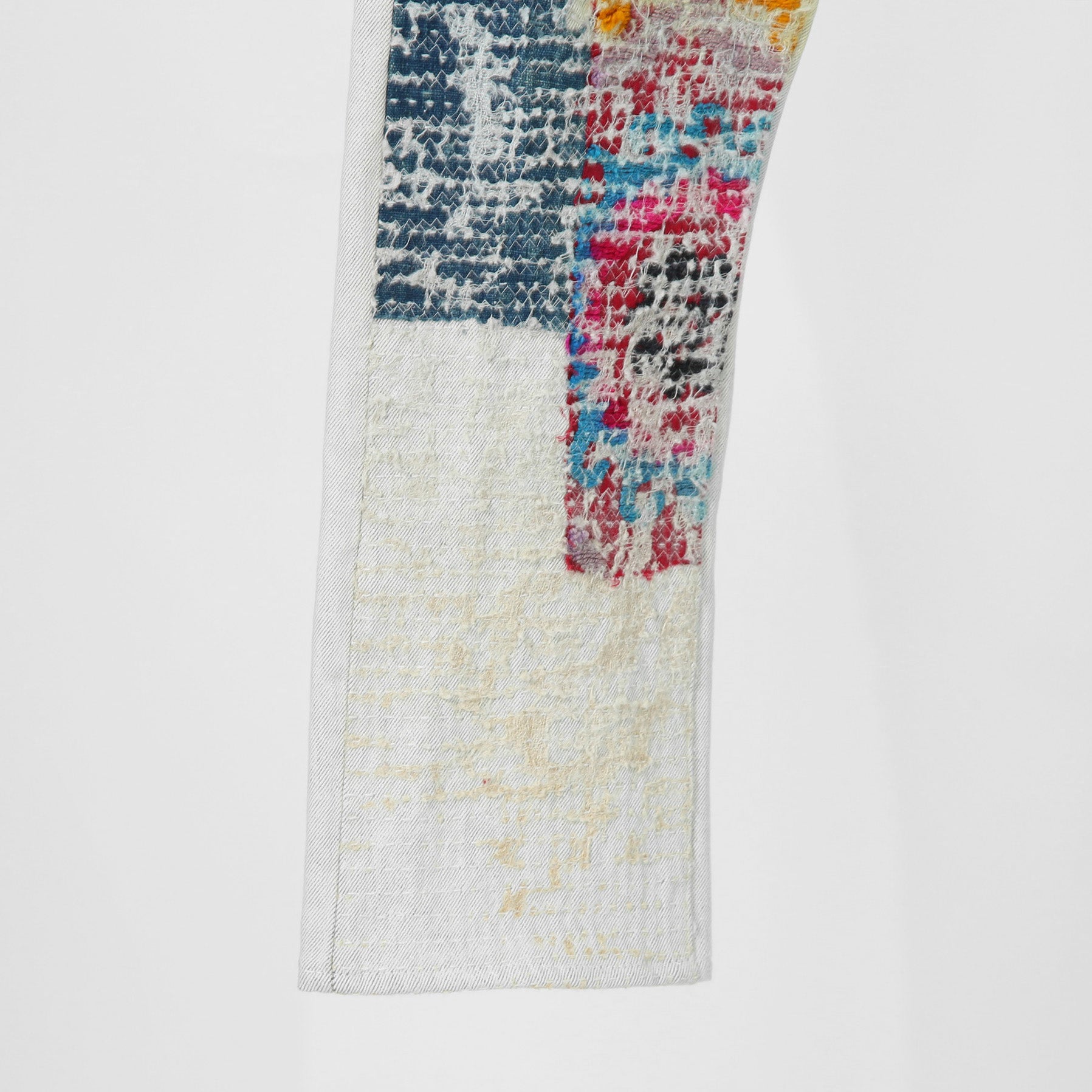 Rifatto リファット / 美品 Sashiko Boro Denim Jeans 刺し子襤褸デニムジーンズ / パンツ / size 30 （WHITE）