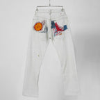 Rifatto リファット / 美品 Sashiko Boro Denim Jeans 刺し子襤褸デニムジーンズ / パンツ / size 30 （WHITE）