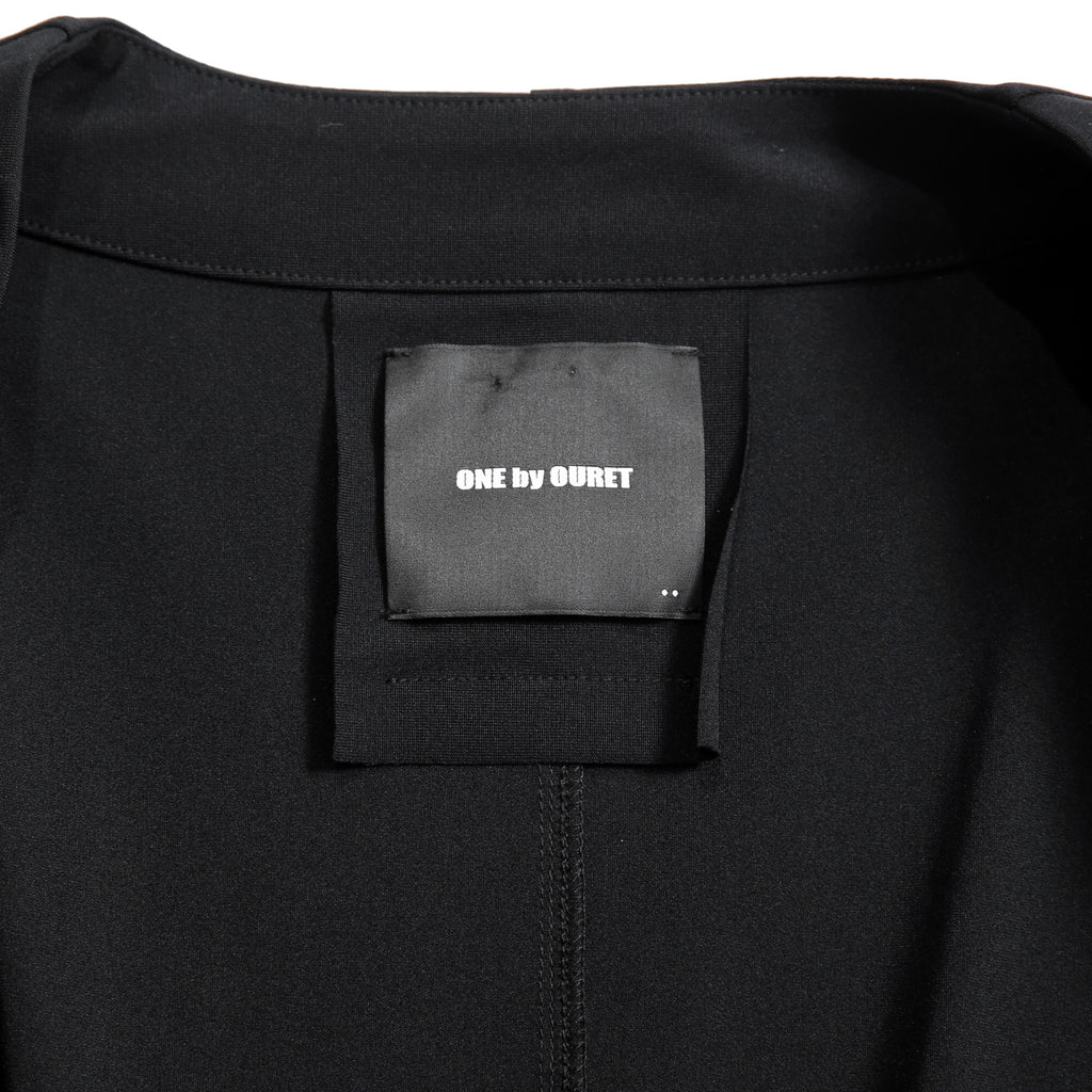 OURET オーレット / 美品 強撚ナイロン ニットドロップショルダー カーディガン / size 2 (BLACK)