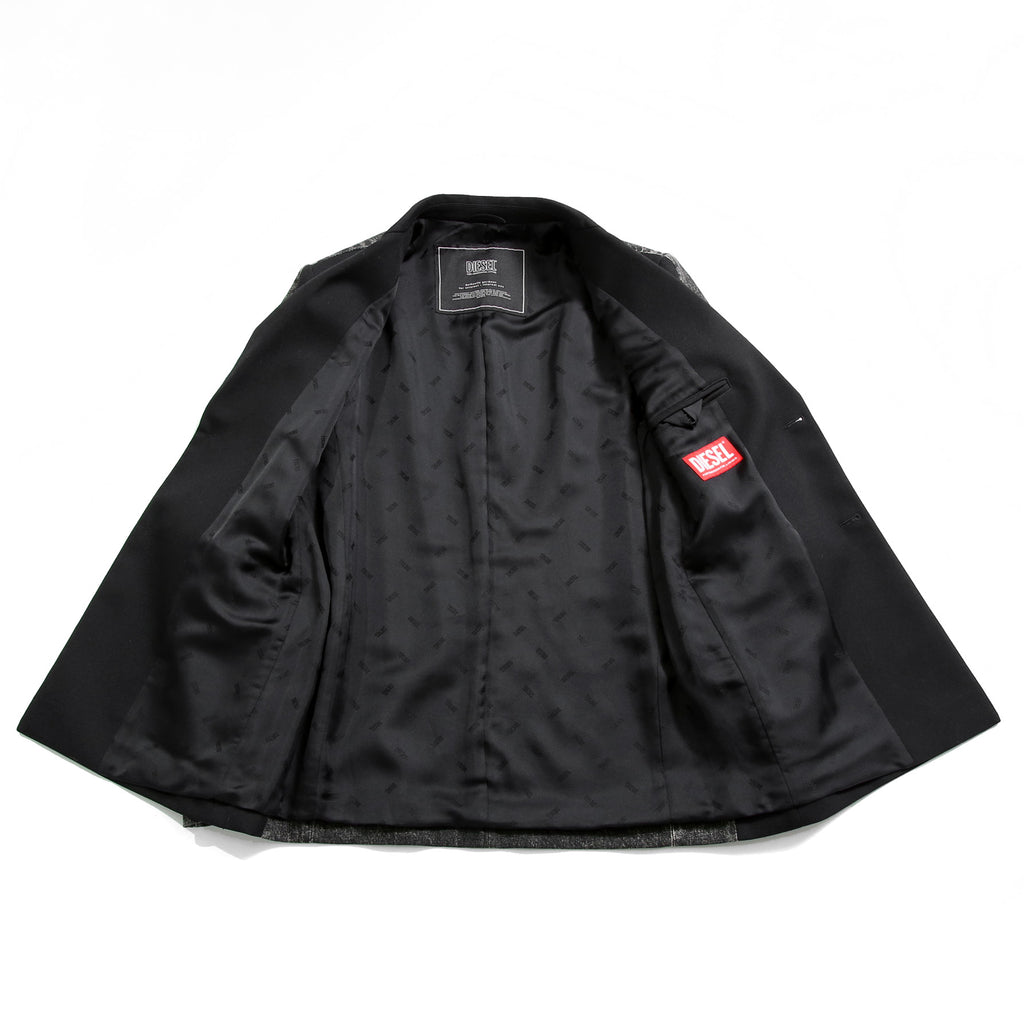 Diesel ディーゼル / 2023AW 美品 J-Wire A デニム切替 ノッチドラペル ジャケット / size 46 (BLACK)