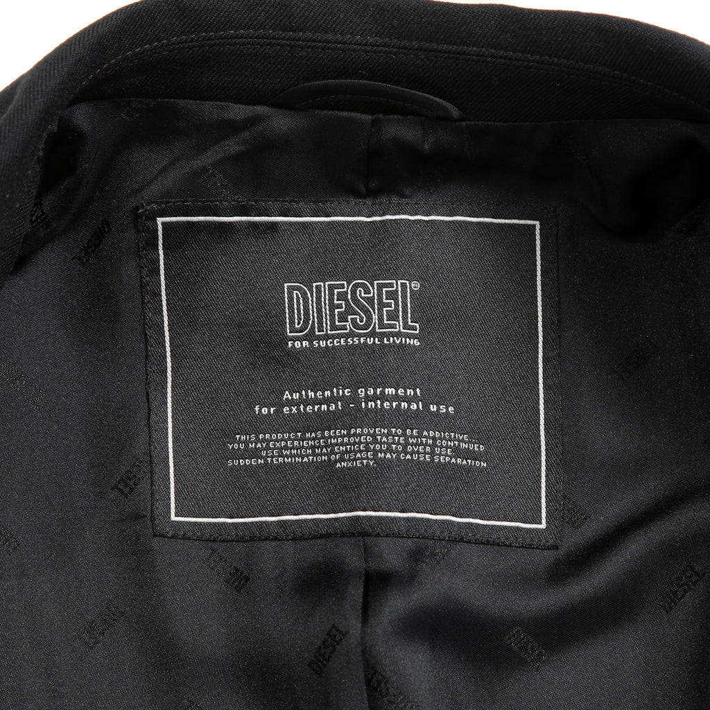 Diesel ディーゼル / 2023AW 美品 J-Wire A デニム切替 ノッチドラペル ジャケット / size 46 (BLACK)