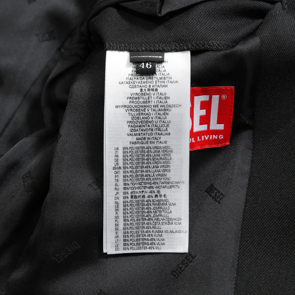 Diesel ディーゼル / 2023AW 美品 J-Wire A デニム切替 ノッチドラペル ジャケット / size 46 (BLACK)