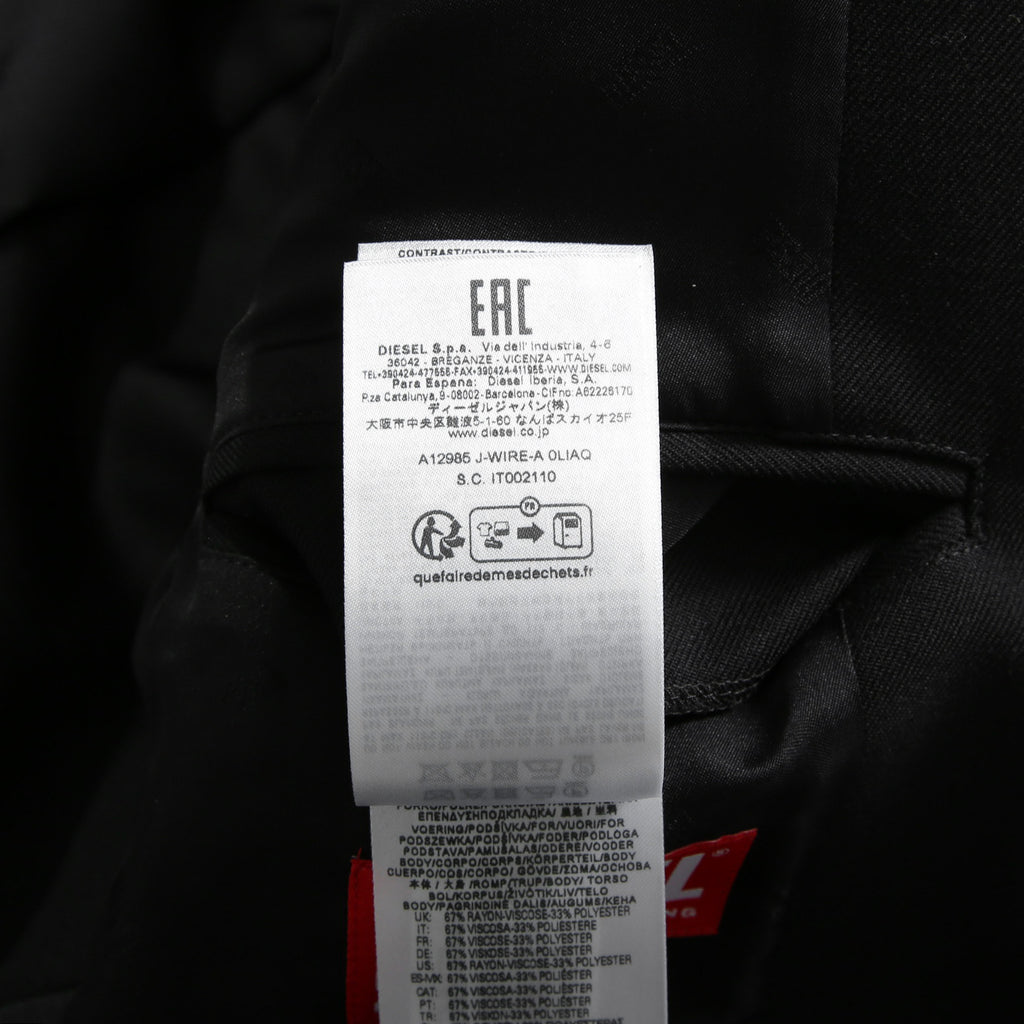 Diesel ディーゼル / 2023AW 美品 J-Wire A デニム切替 ノッチドラペル ジャケット / size 46 (BLACK)