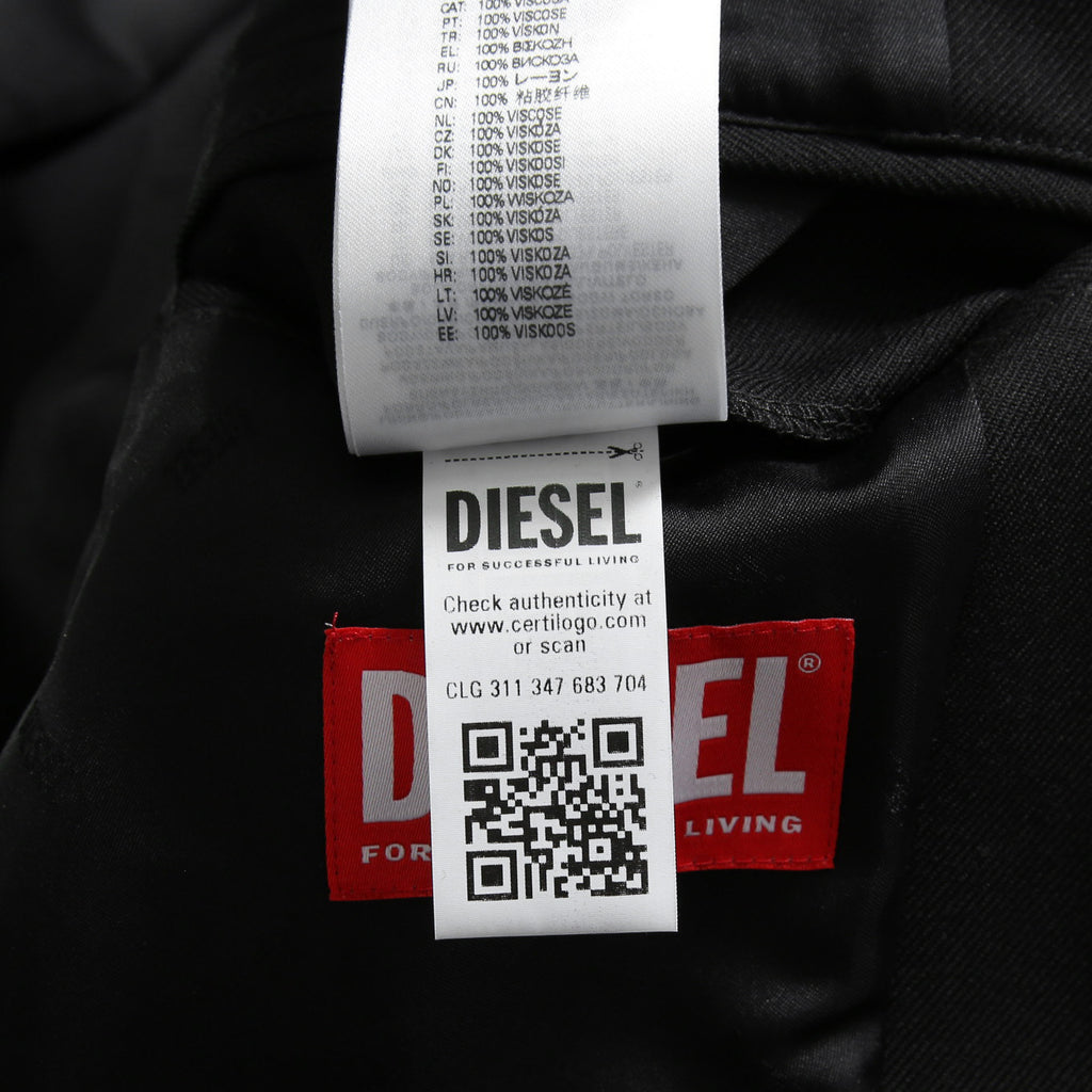 Diesel ディーゼル / 2023AW 美品 J-Wire A デニム切替 ノッチドラペル ジャケット / size 46 (BLACK)