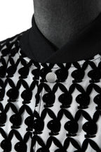 希少 超美品 AMIRI アミリ / 21AW Playboy Flocked Bomber Jacket / size50 (BLACK × WHITE) 国内正規品 プレイボーイ ボンバージャケット