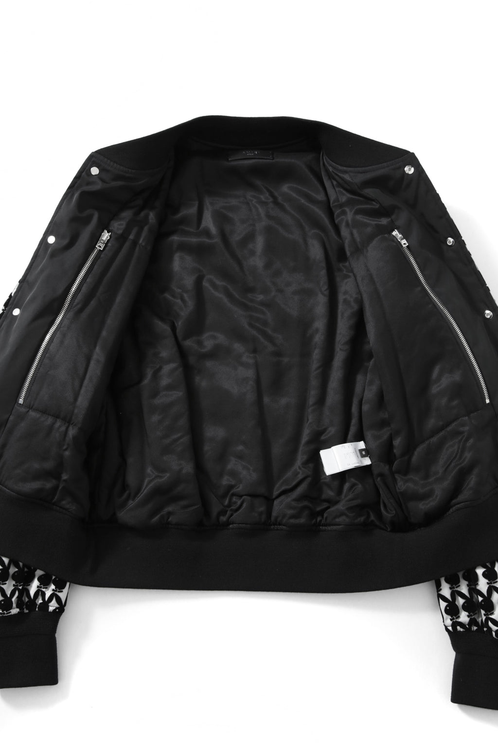 希少 超美品 AMIRI アミリ / 21AW Playboy Flocked Bomber Jacket / size50 (BLACK × WHITE) 国内正規品 プレイボーイ ボンバージャケット