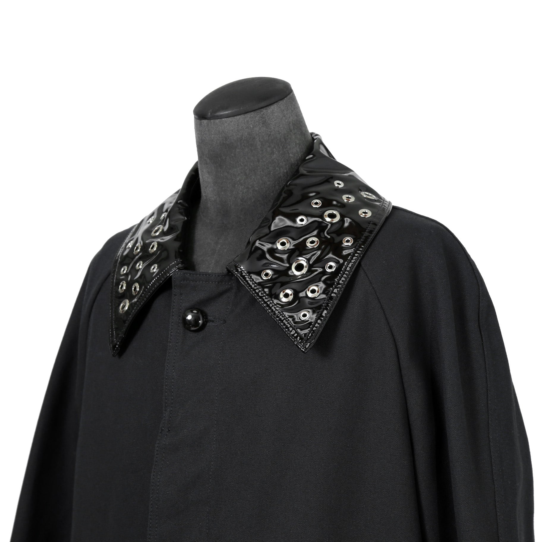 Namacheko ナマチェコ / 2024SS 美品 Atran Denim Coat / ハトメスタッズ シングルコート / size S (BLACK)