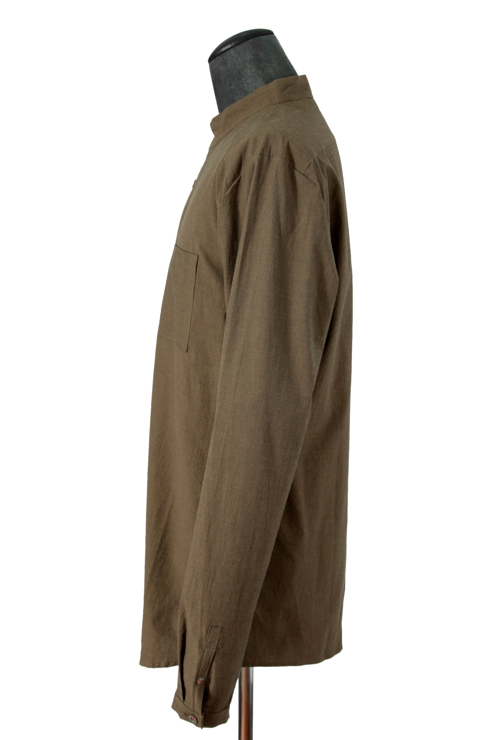 美品 インディビジュアルセンチメンツ individual sentiments / 22SS PINSTRIPE COTTON L/S SHIRTS / size 2 (BROWN)