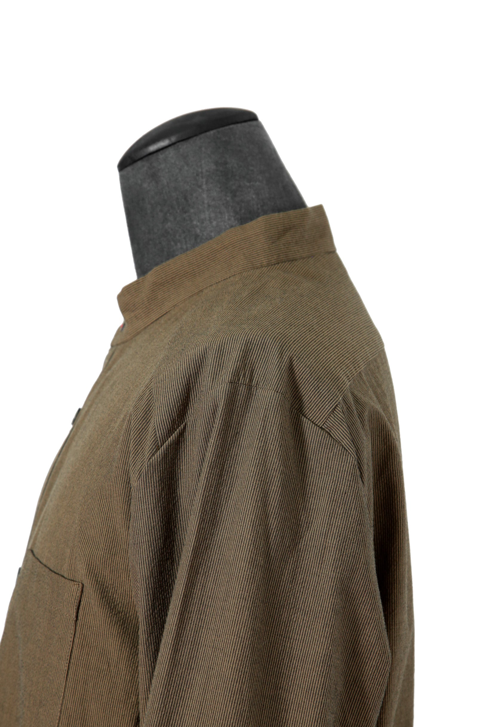 美品 インディビジュアルセンチメンツ individual sentiments / 22SS PINSTRIPE COTTON L/S SHIRTS / size 2 (BROWN)